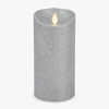 image:imageLuminara EXC COL Glitter Flameless Candle Pillar Holiday Red 35 x 7Silver
