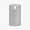 image:imageLuminara EXC COL Glitter Flameless Candle Pillar Holiday Red 35 x 7Silver
