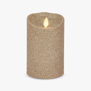 image:imageLuminara EXC COL Glitter Flameless Candle Pillar Holiday Red 35 x 7Champagne