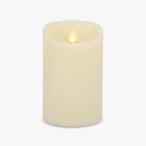 image:imageLuminara EXC COL Glitter Flameless Candle Pillar Holiday Red 35 x 7Ivory