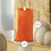 image:imageLuminara Harvest Pumpkin Flameless Moving Flame LED Candle Pillar Real Wax Mottled Finish Melted Top Unscented 65inchHarvest Pumpkin 65inch