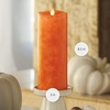 image:imageLuminara Harvest Pumpkin Flameless Moving Flame LED Candle Pillar Real Wax Mottled Finish Melted Top Unscented 65inchHarvest Pumpkin 85inch