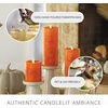image:imageLuminara Harvest Pumpkin Flameless Moving Flame LED Candle Pillar Real Wax Mottled Finish Melted Top Unscented 65inchHarvest Pumpkin 85inch