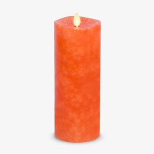 image:imageLuminara Harvest Pumpkin Flameless Moving Flame LED Candle Pillar Real Wax Mottled Finish Melted Top Unscented 65inchHarvest Pumpkin 85inch
